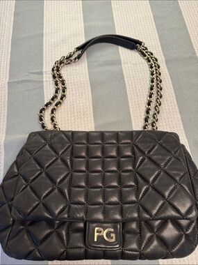Quilted Black Chain-Handle Shoulder Bag